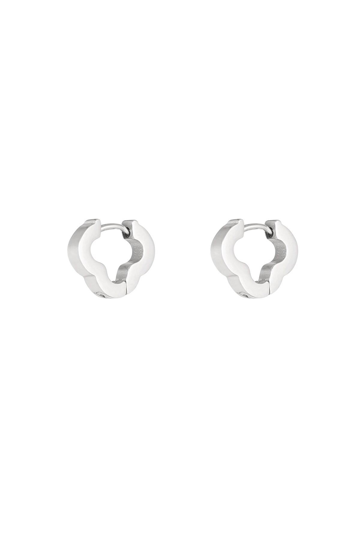 Basic clover earrings small - Silver color h5 