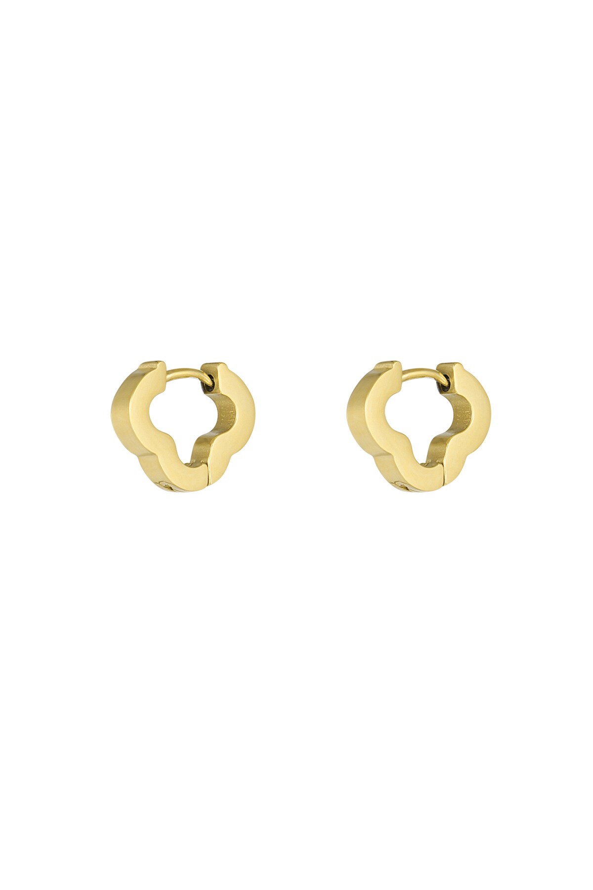 Basic clover earrings small - Gold color h5 