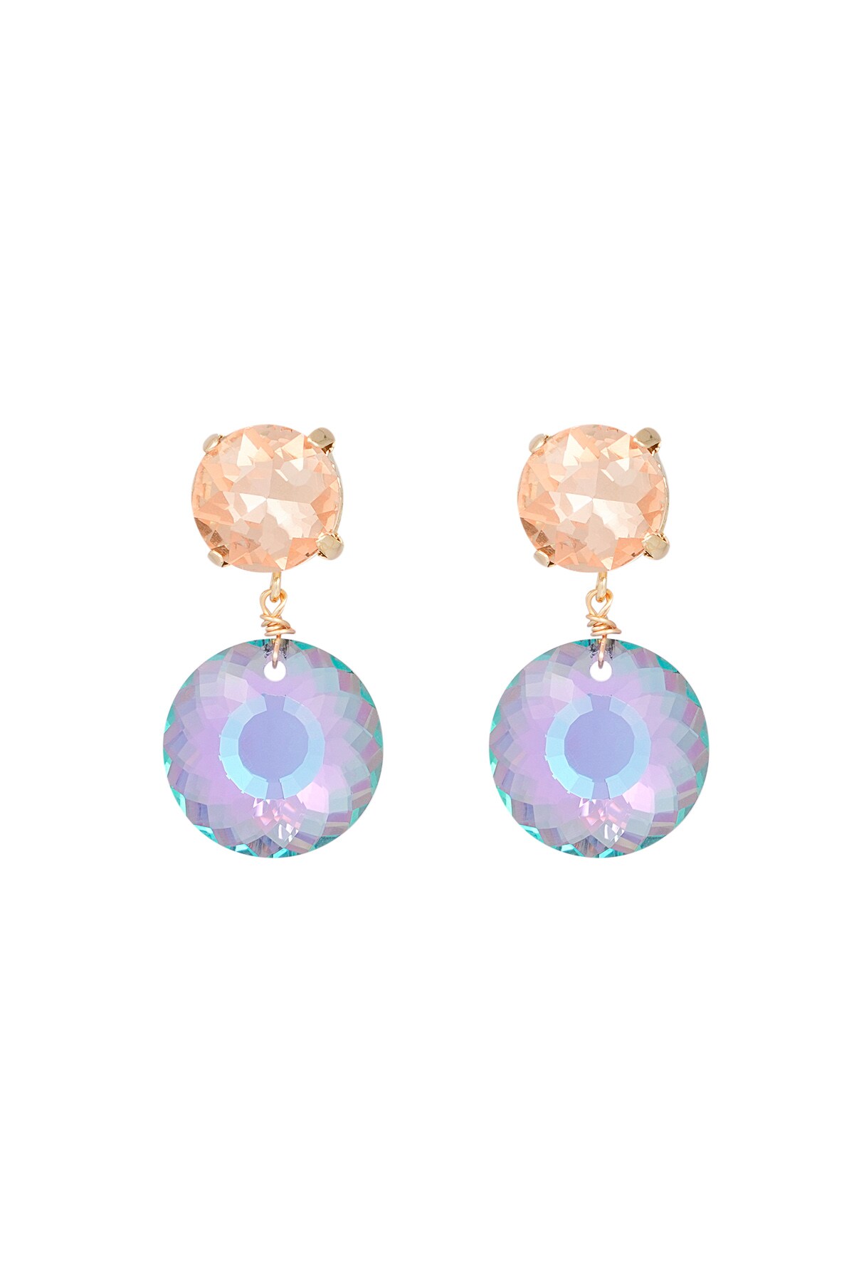 Double diamond earrings - orange/purple  h5 