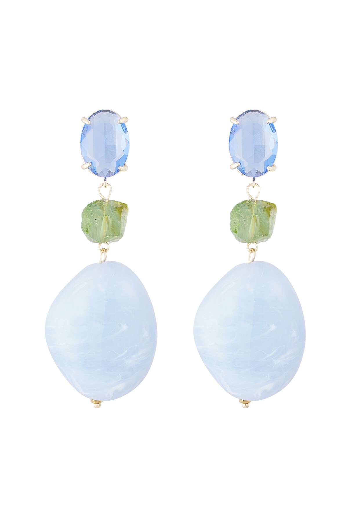 Statement glass earrings - blue/green h5 