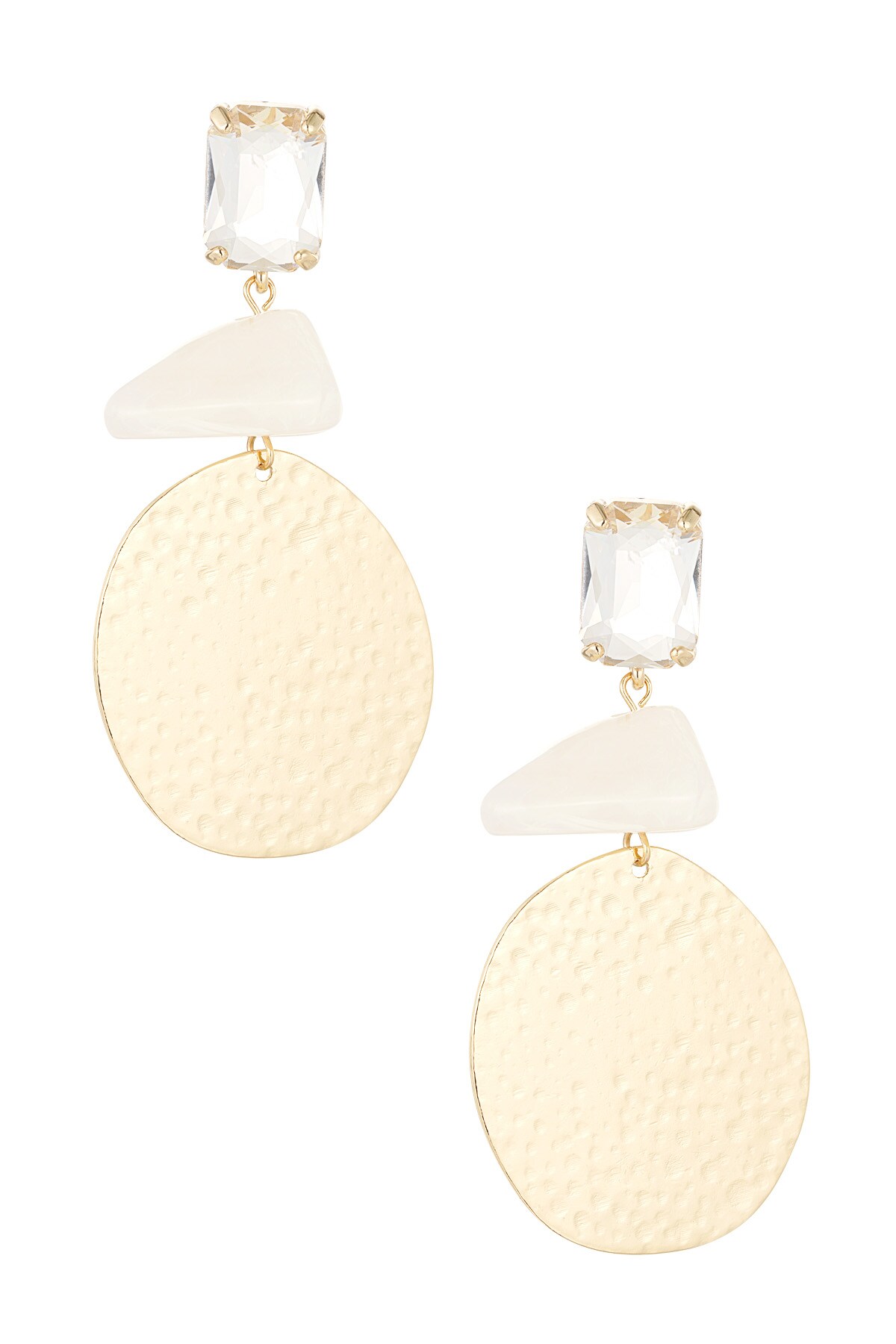 Statement beach vibe earrings - white gold  