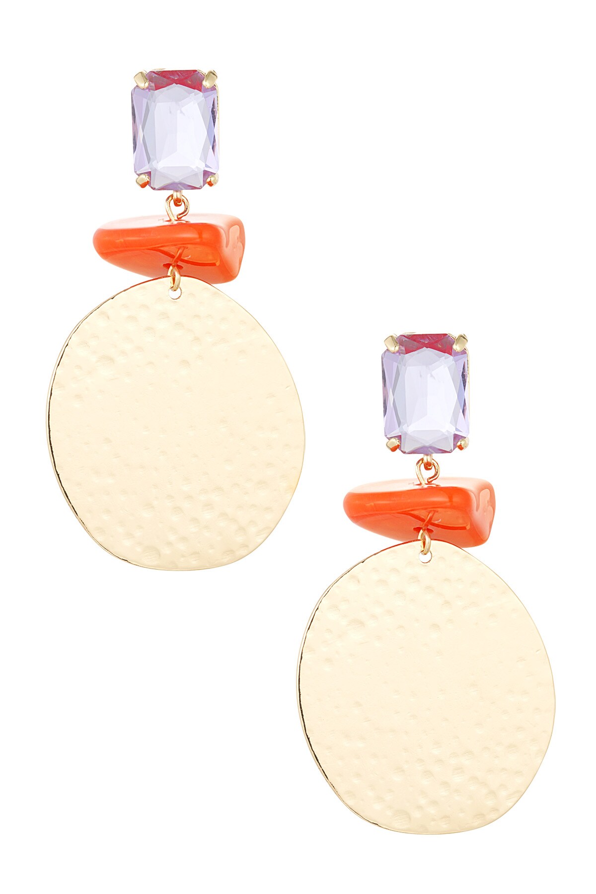 Statement beach vibe earrings - orange/purple  