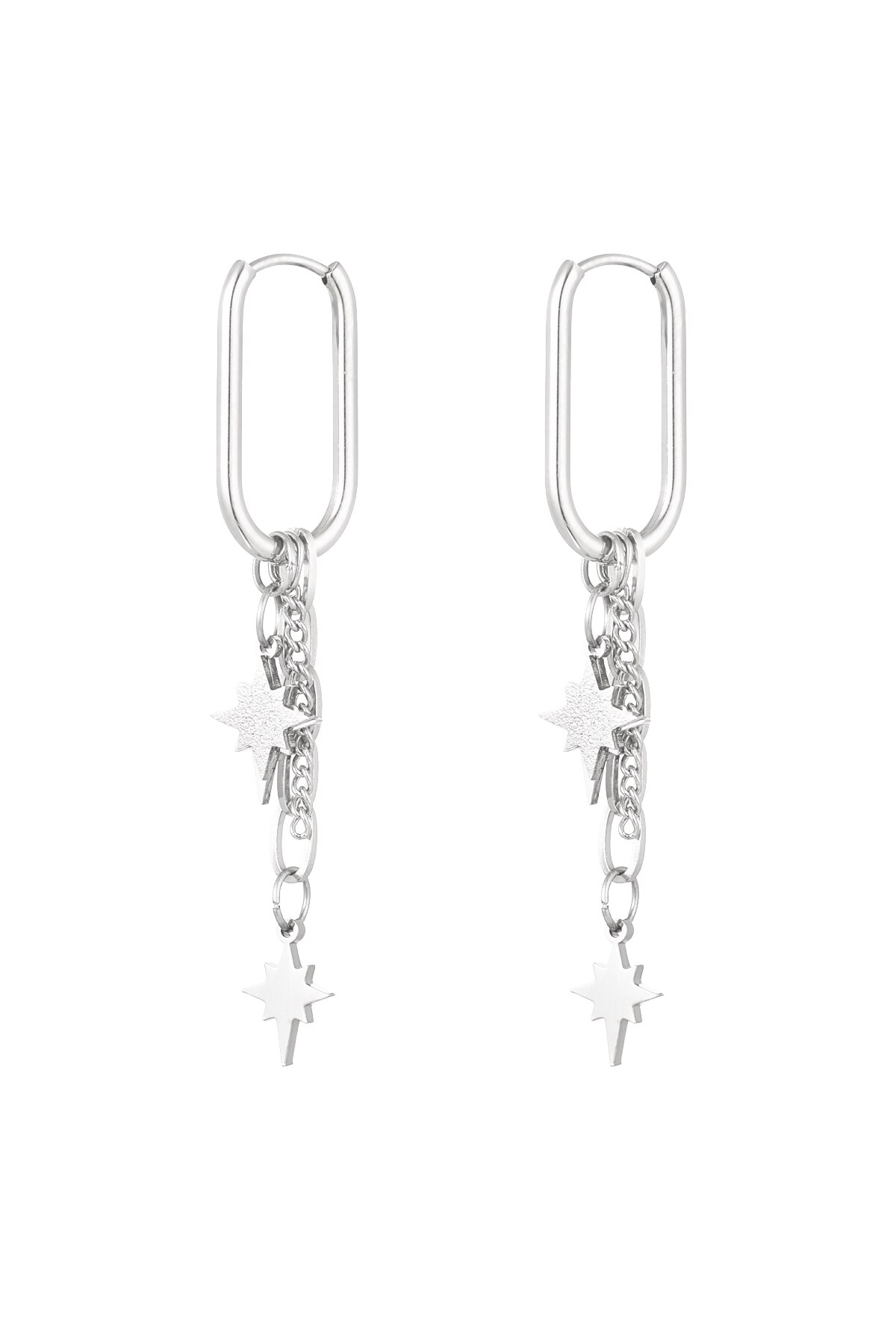 Earrings starry sky - Silver color h5 