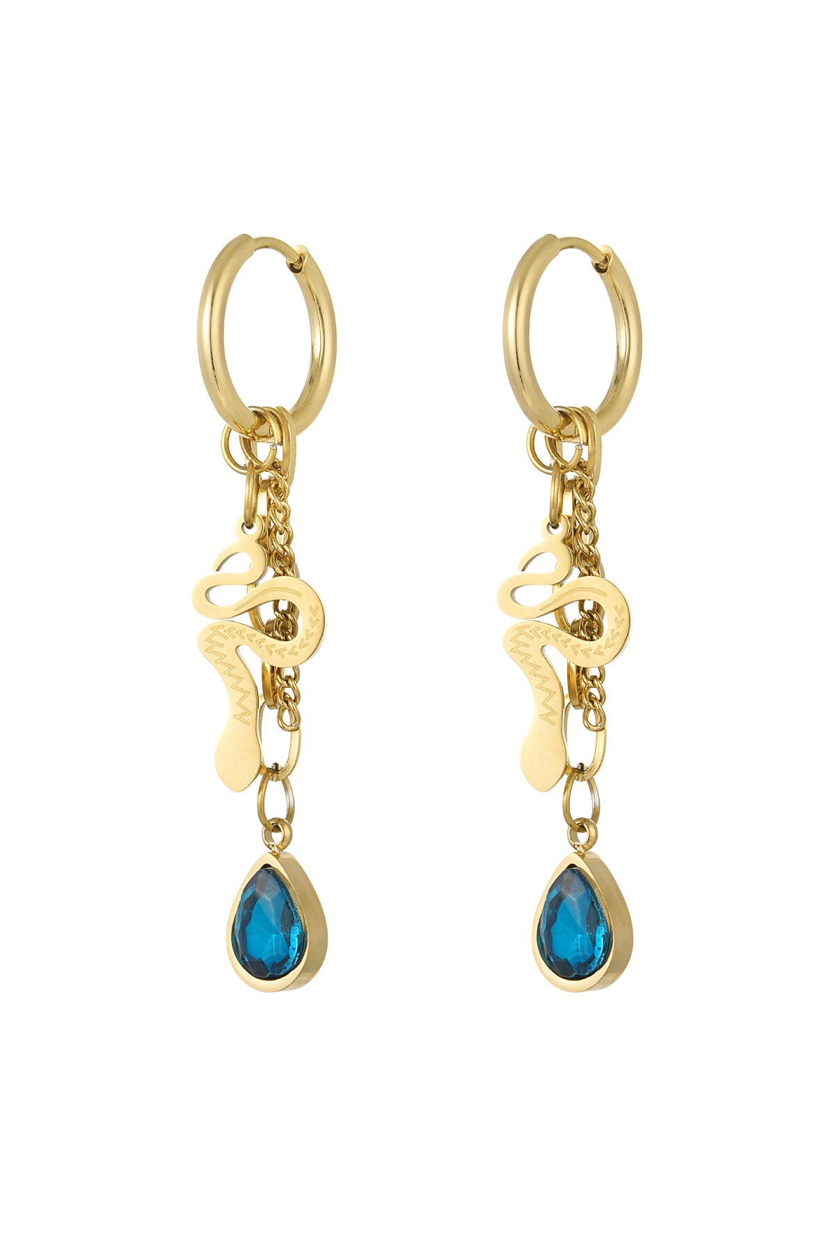 Earrings snake soul - Gold color h5 