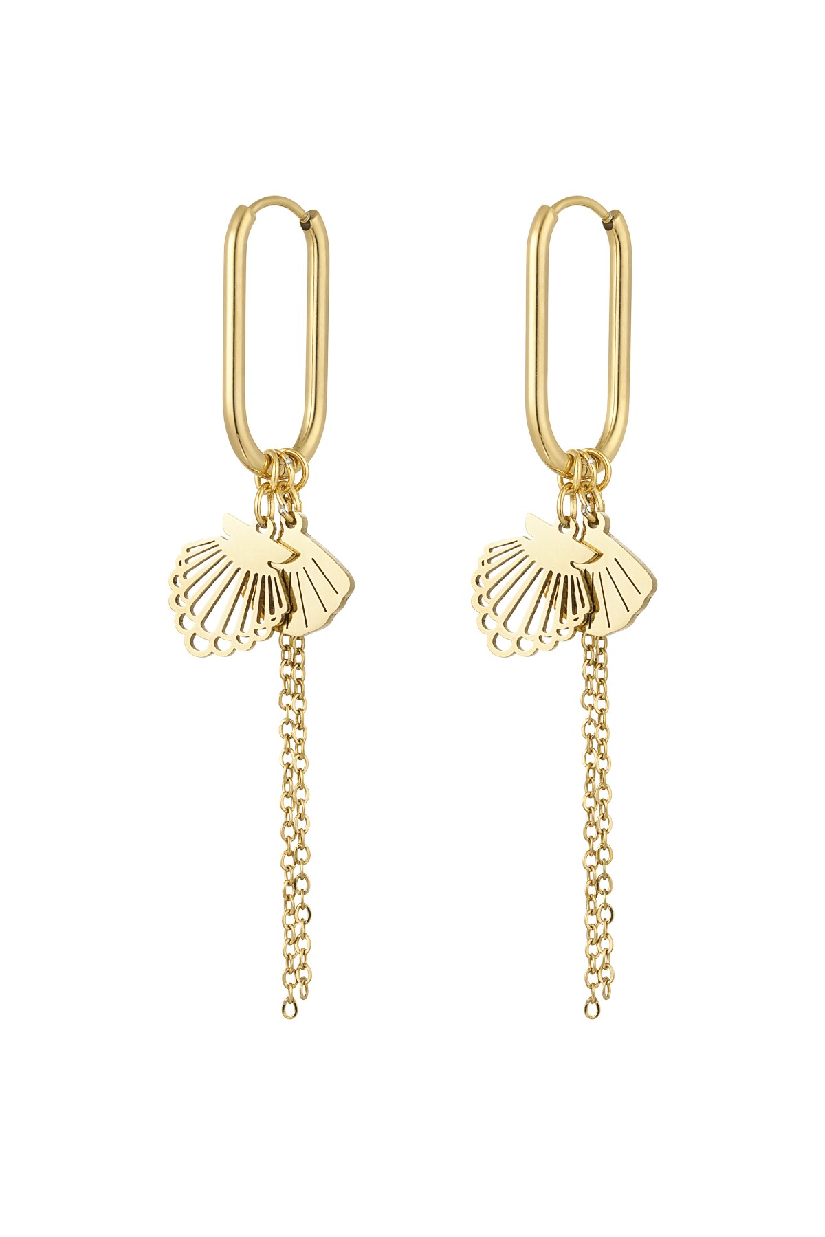 Cute shell earrings - Gold color h5 