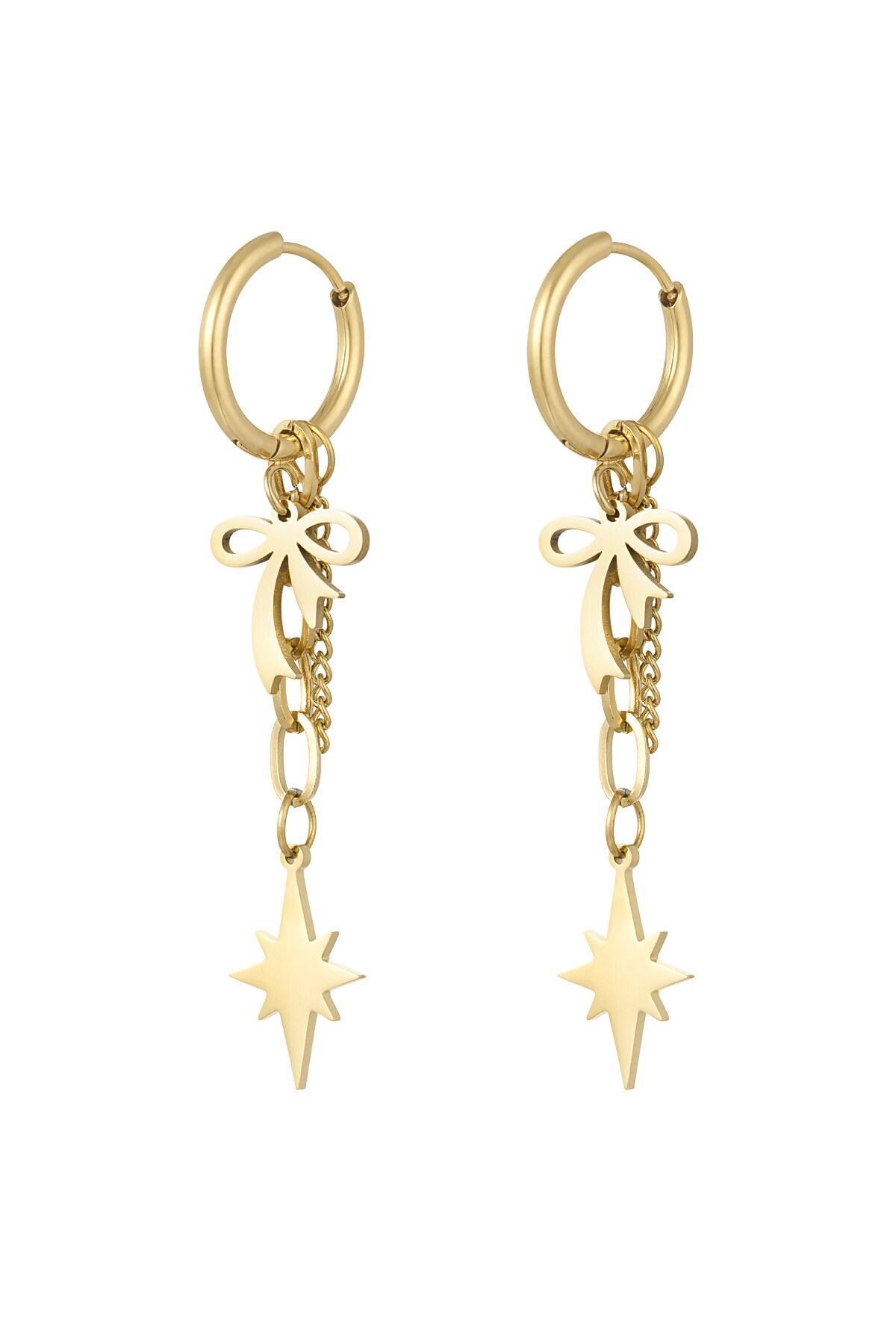 Earrings bows day - Gold color h5 