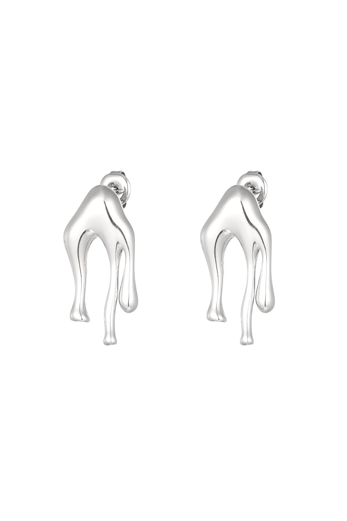 Drip it earrings - Silver color h5 