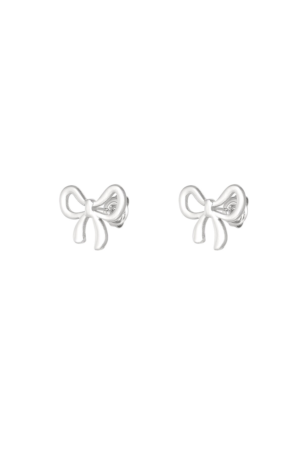 Stainless Steel Bowknot Earring - Silver color h5 