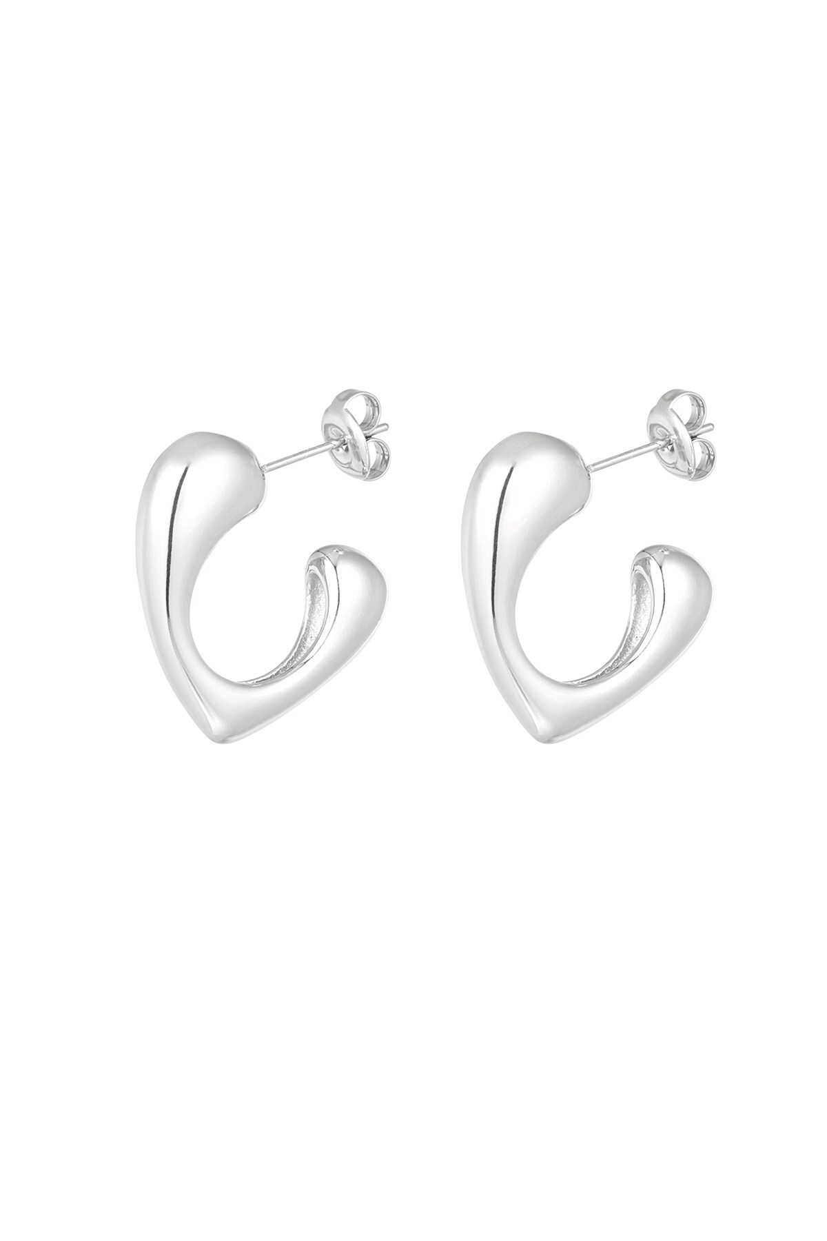 Chunky shaped earrings - Silver color h5 