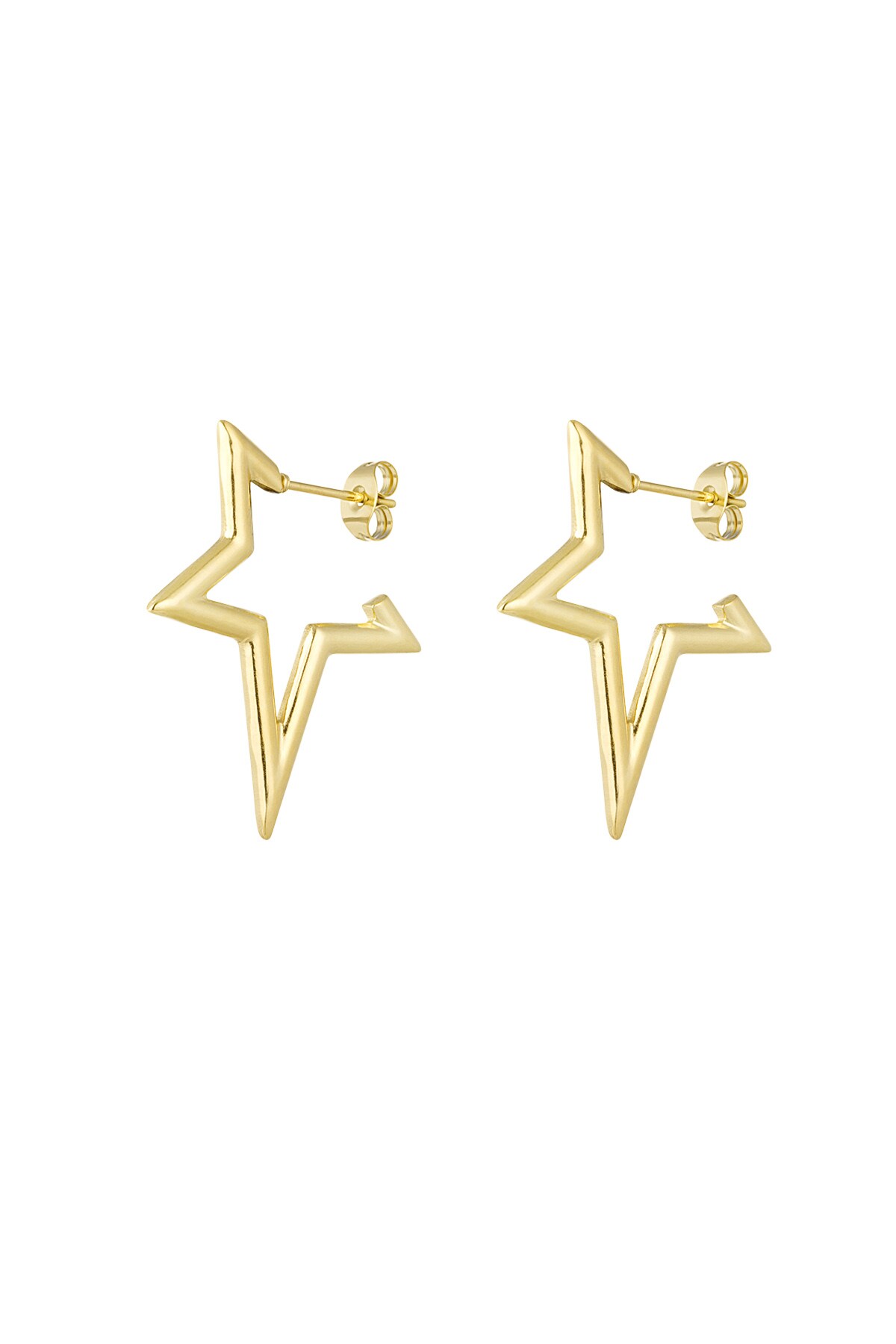 Half star earrings - Gold color h5 