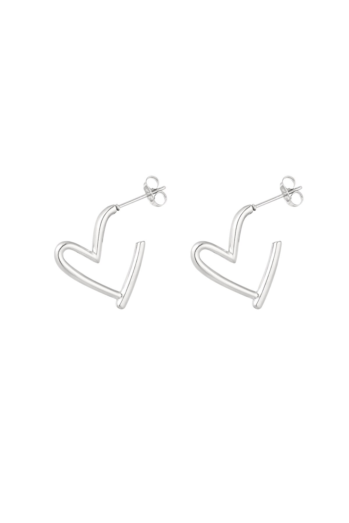 Earrings fall in love - Silver color h5 