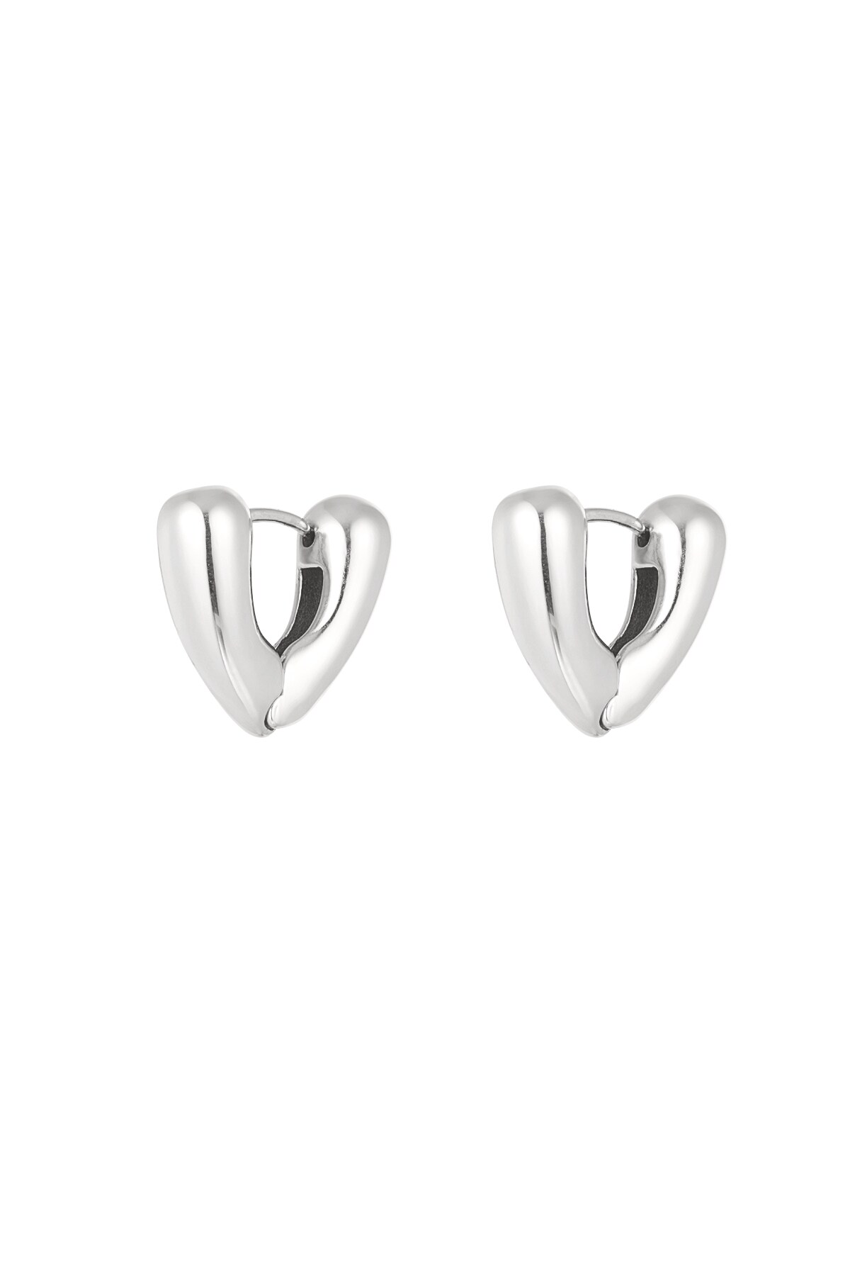 V-shape earrings small - Silver color h5 