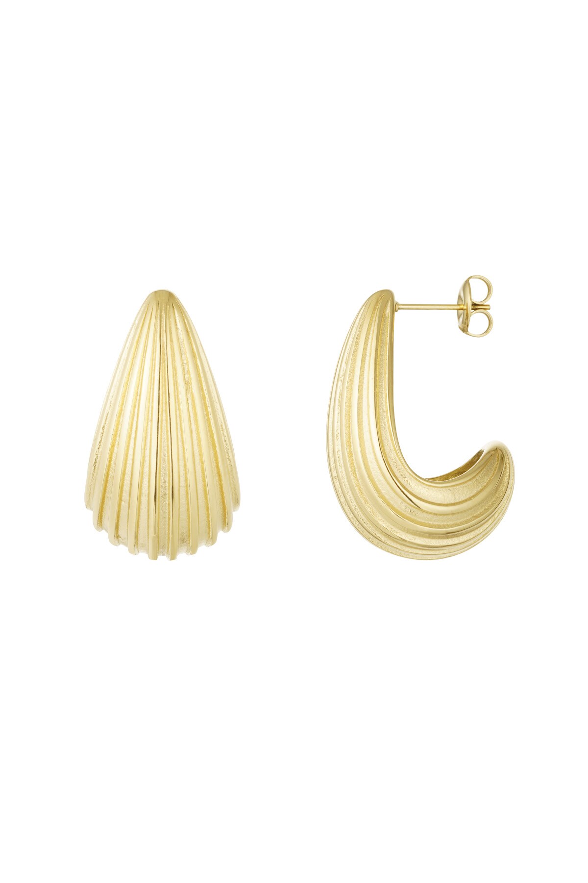 Earrings drop open structure - Gold color h5 