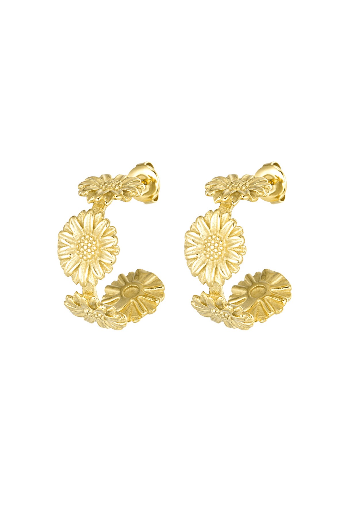 Earrings flower party - Gold color h5 