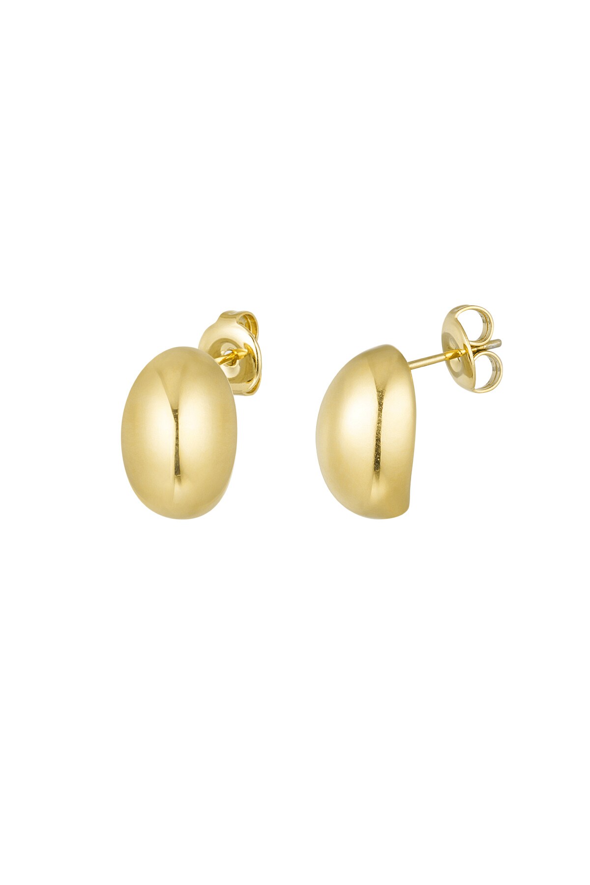 Gold button earring - Gold color h5 