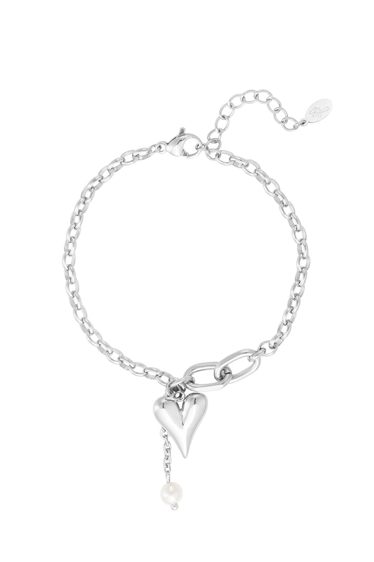 Bracelet lovely hearts - Silver color h5 