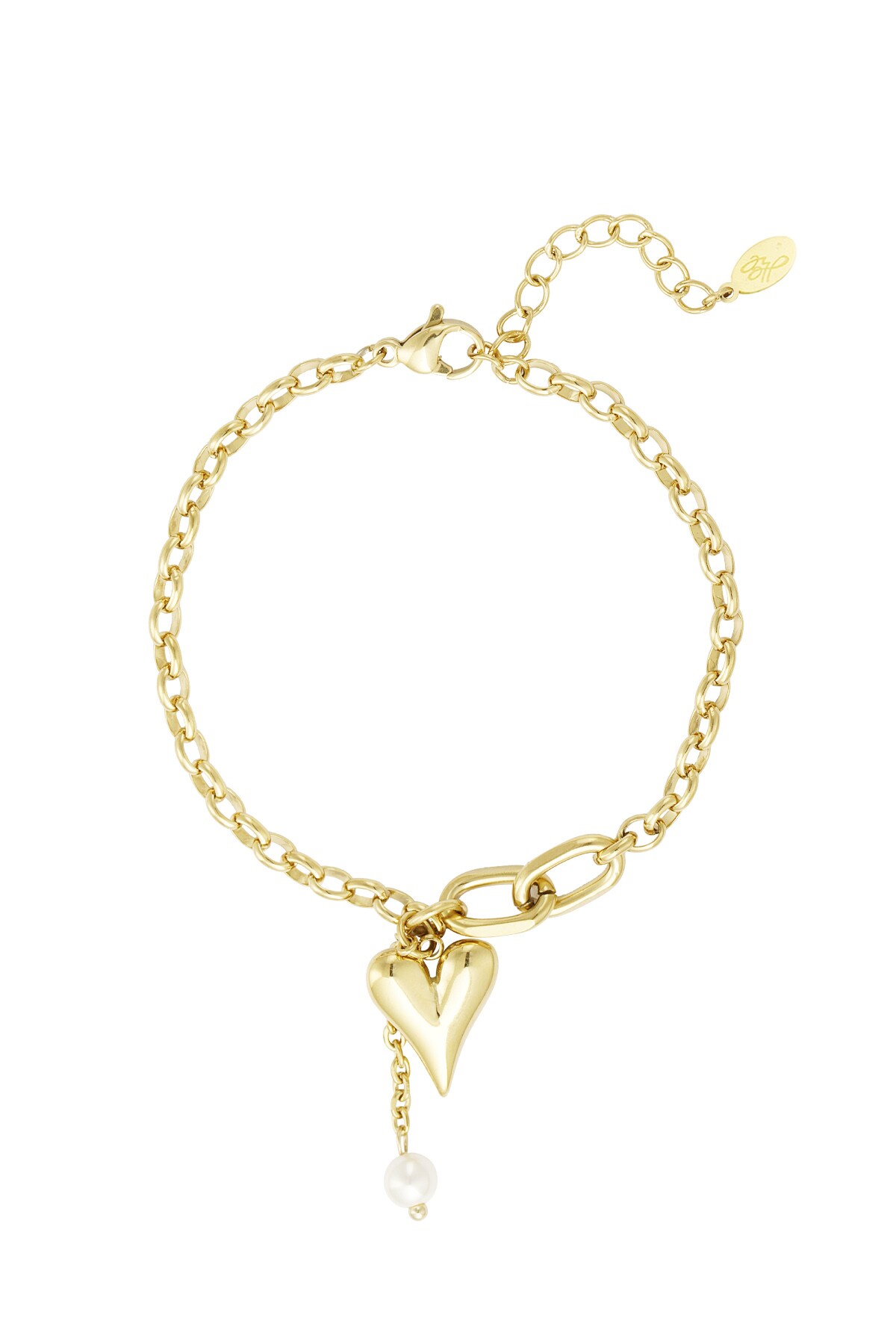 Bracelet lovely hearts - Gold color h5 