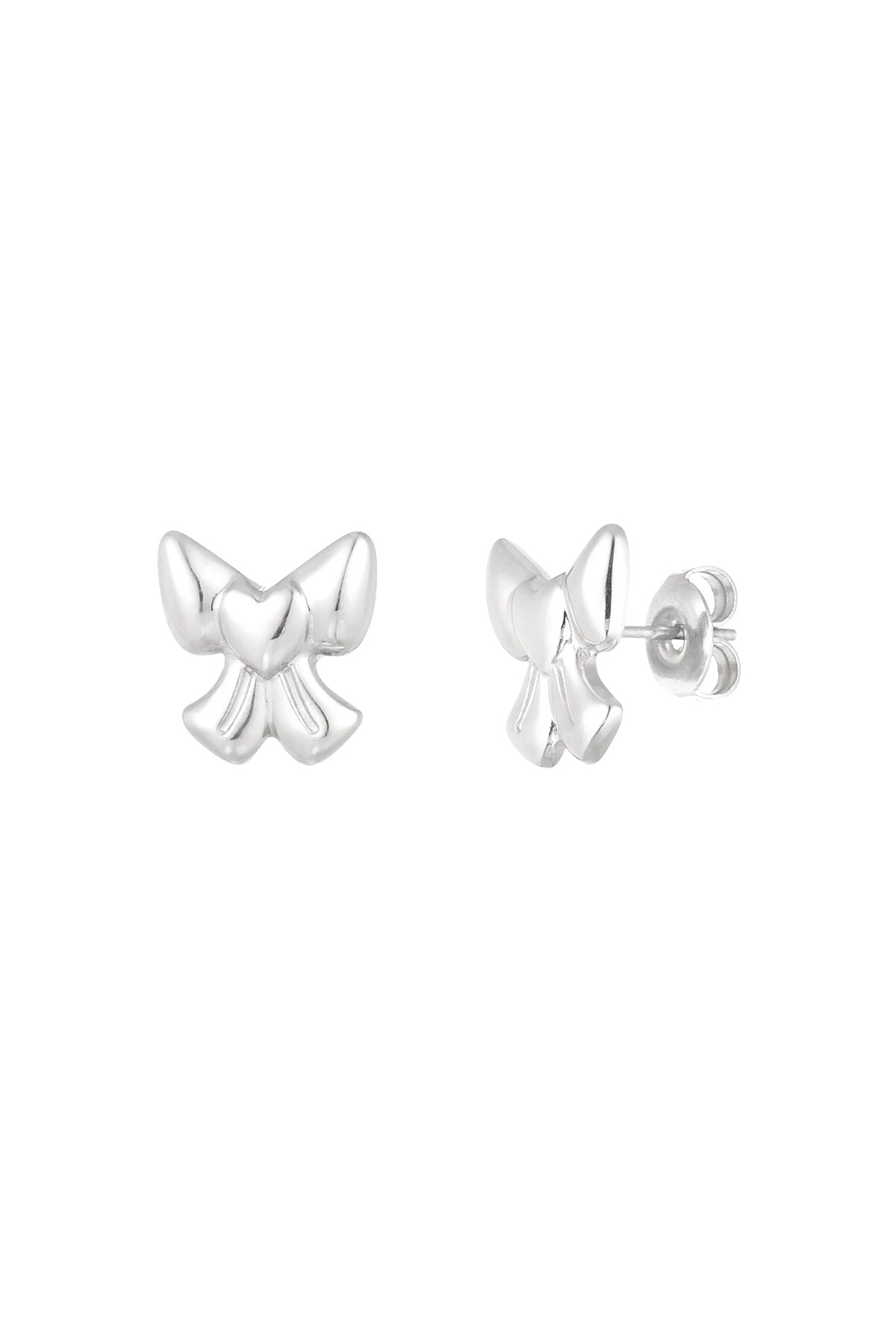 Ear studs bow lover - Silver color h5 