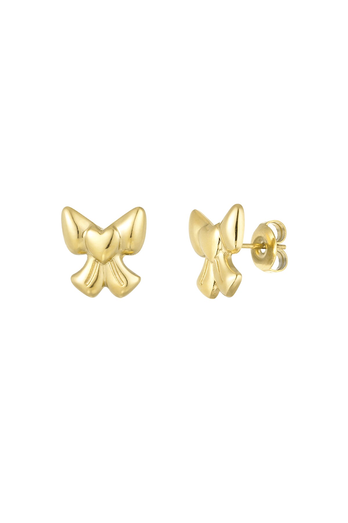 Ear studs bow lover - Gold color h5 