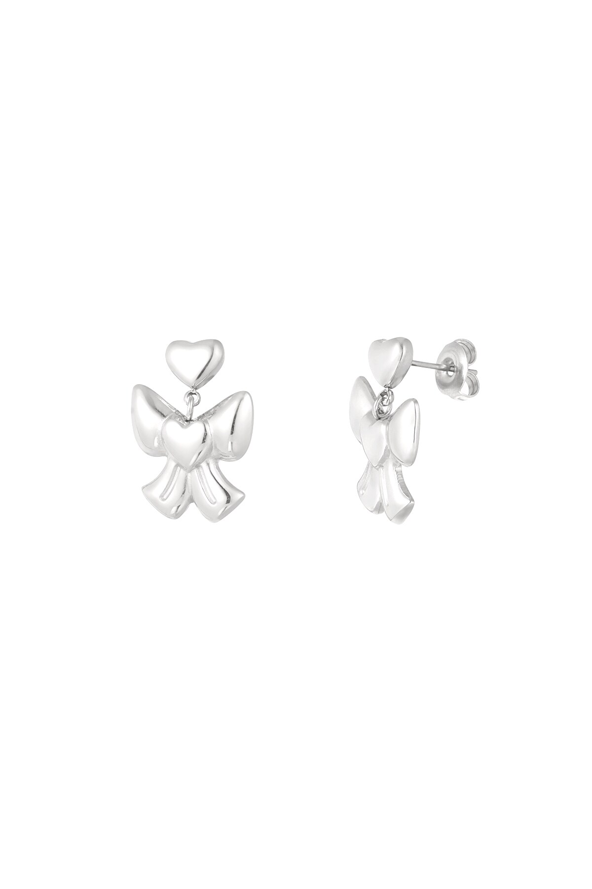 Earrings bow lover - Silver color h5 