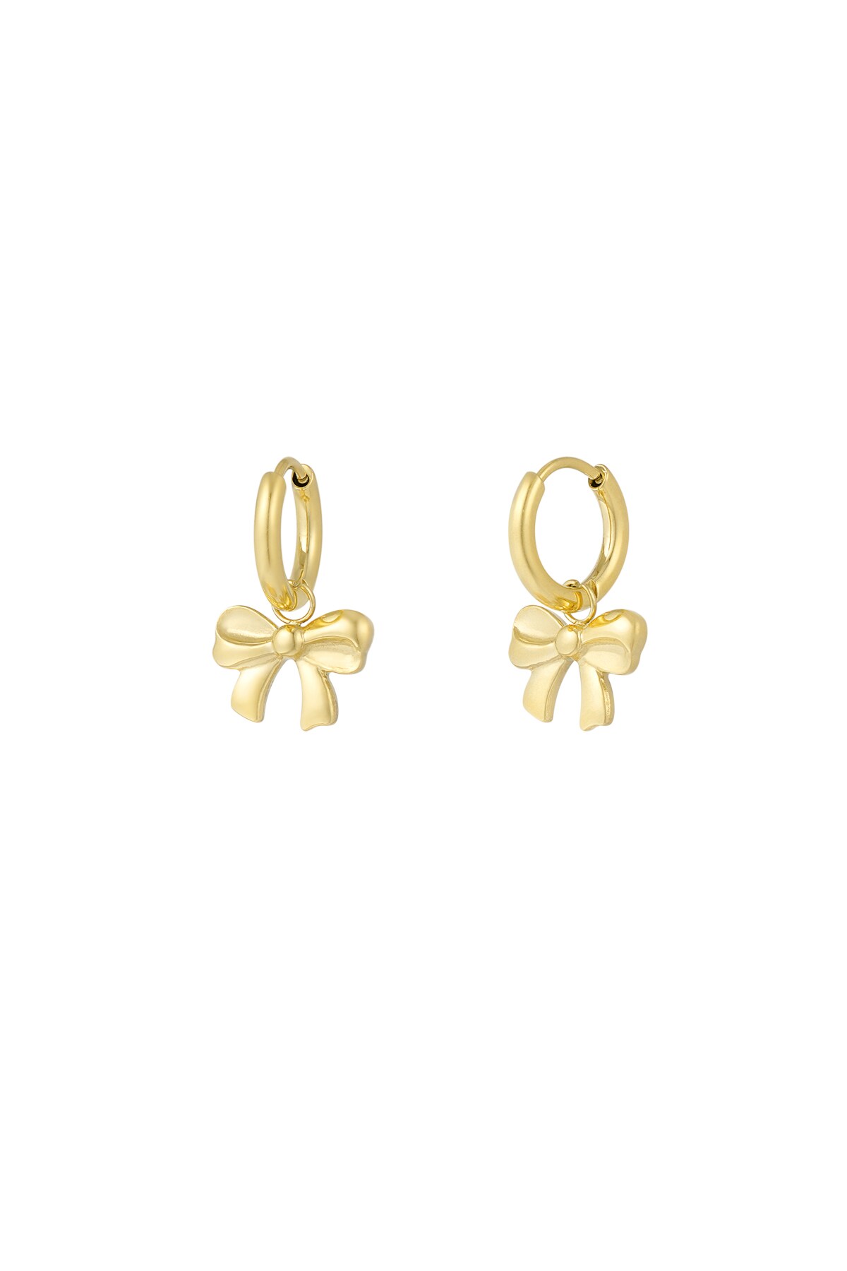 Earrings simple bow - Gold color h5 