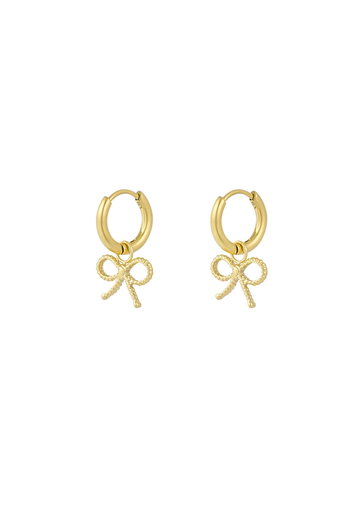 Earrings bow basic - Gold color h5 