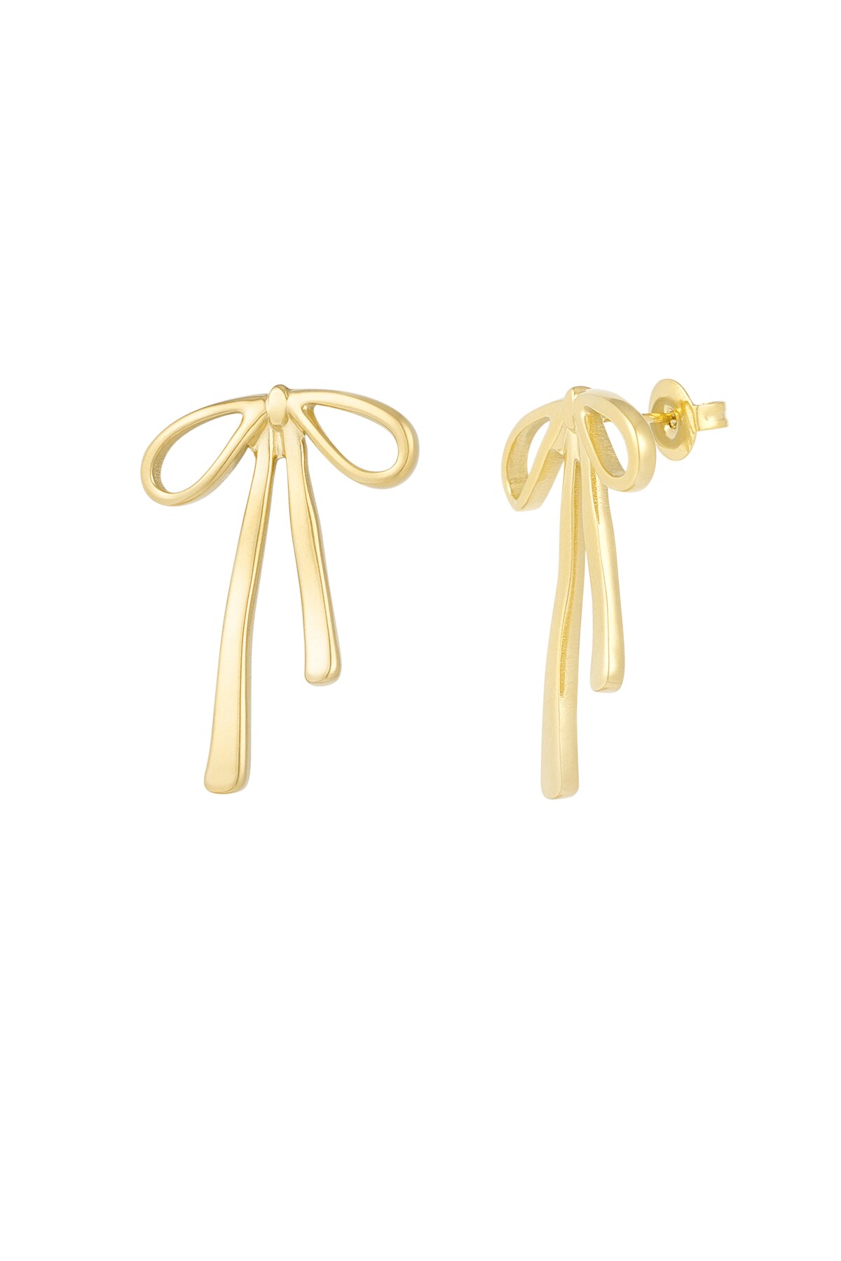 Ear studs hanging bow - Gold color h5 