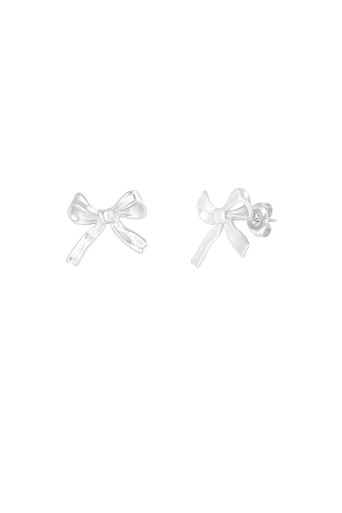 Earrings must have bow - Silver color h5 