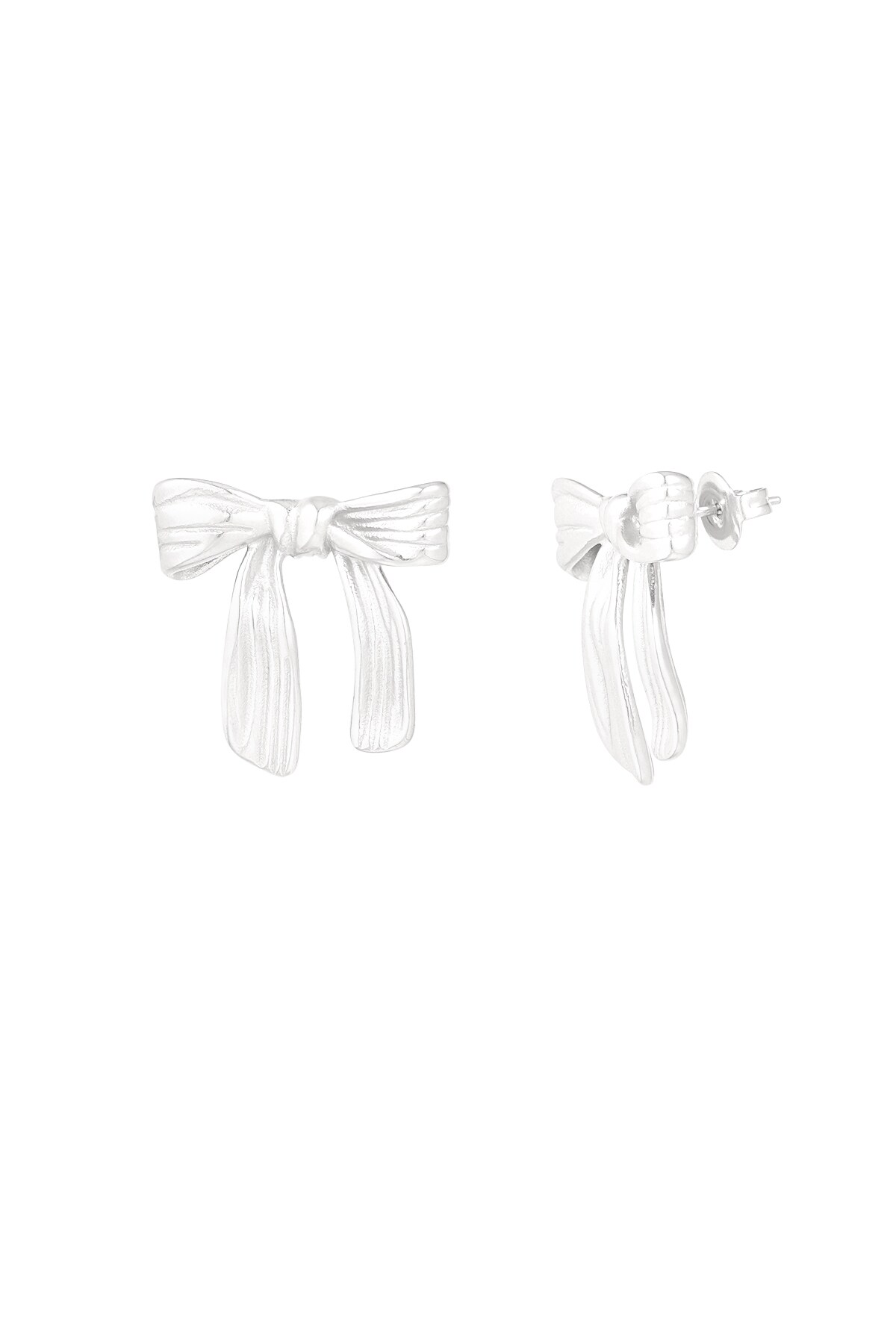 Earrings lovely bow - Silver color 