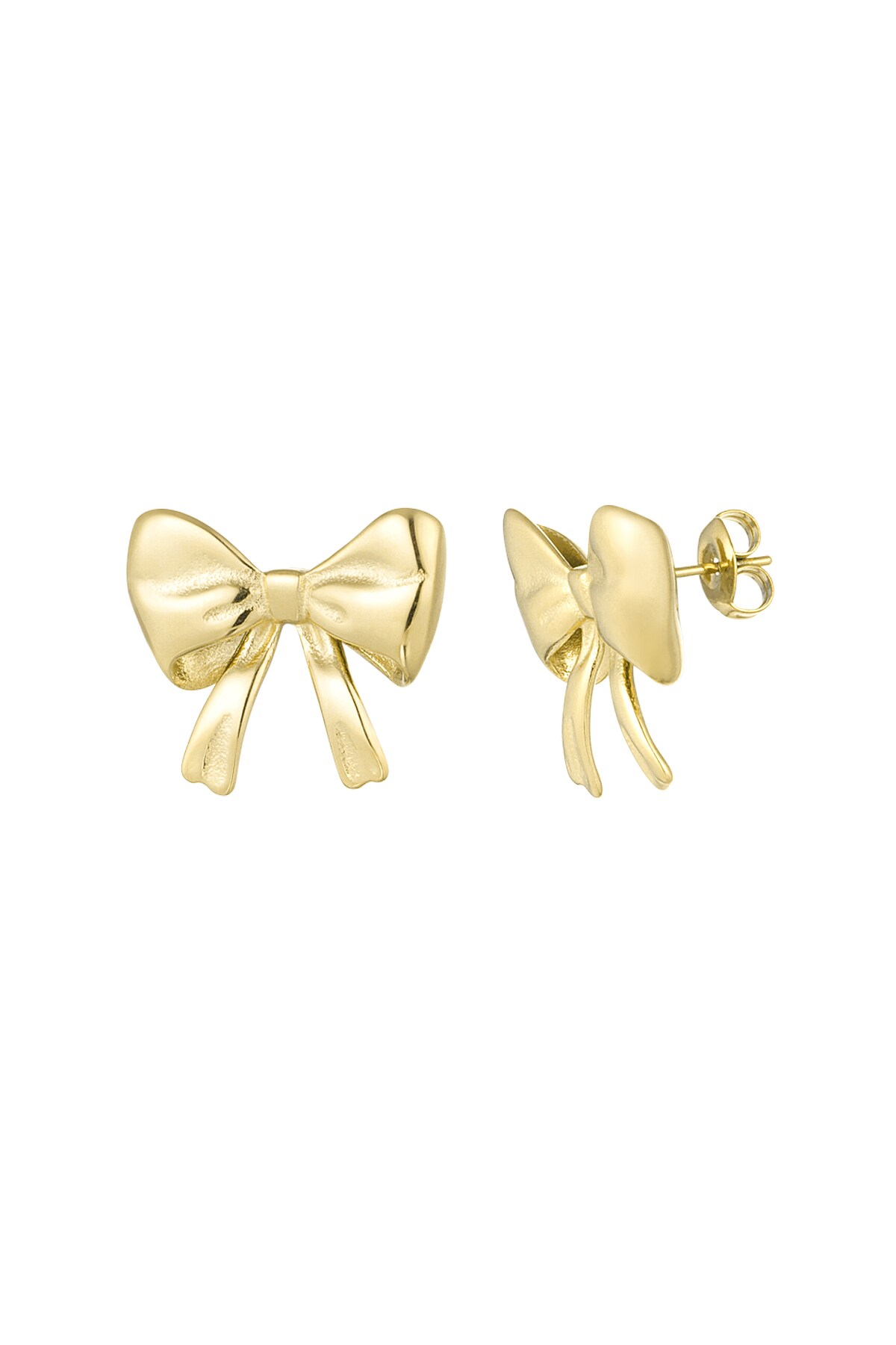 Cute bow earrings - Gold color h5 