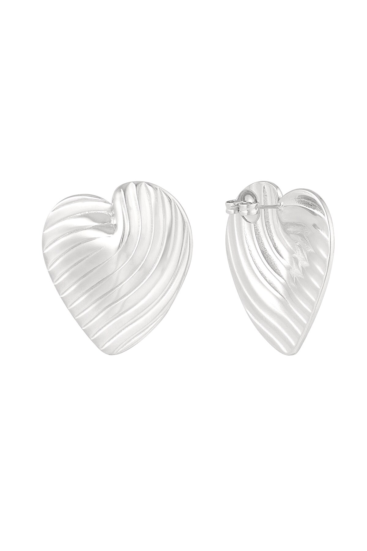 Statement earrings forever love - Silver color h5 