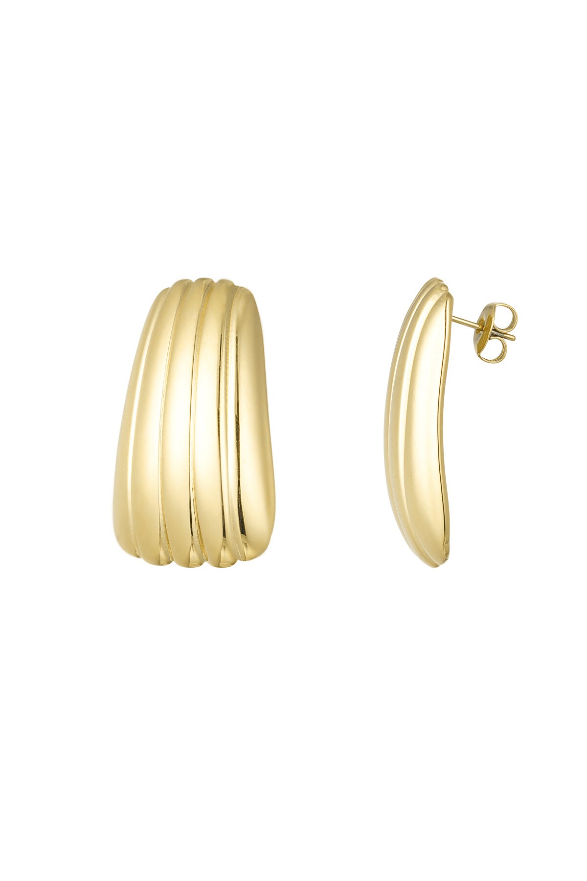 Simple stripe earrings - Gold color h5 