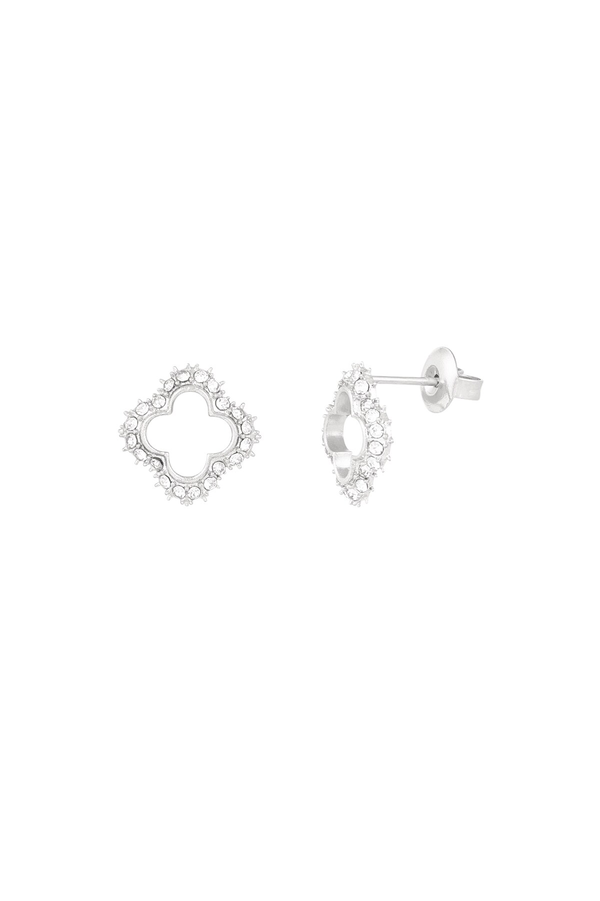 Lucky diamond earrings - Silver color h5 