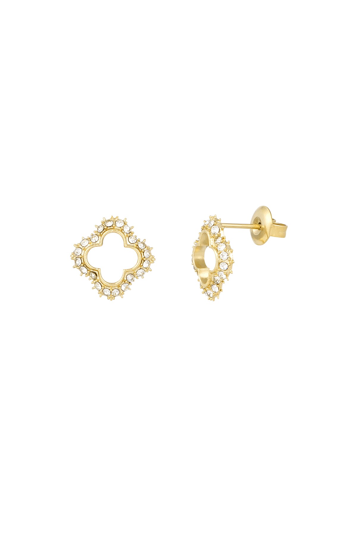 Lucky diamond earrings - Gold color h5 