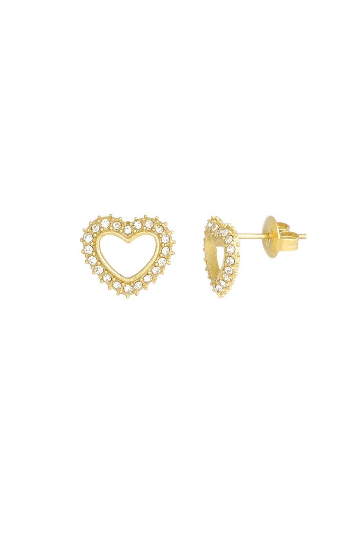 Diamond heart studs - Gold color h5 