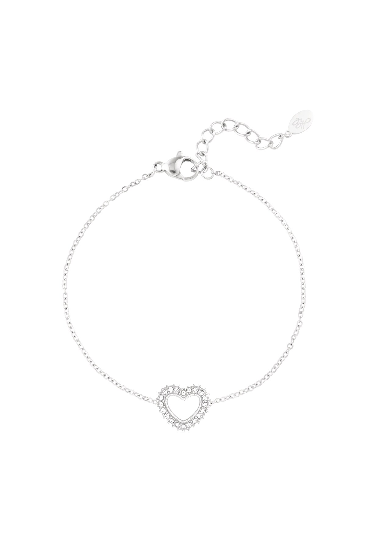 Diamond heart bracelet - Silver color h5 