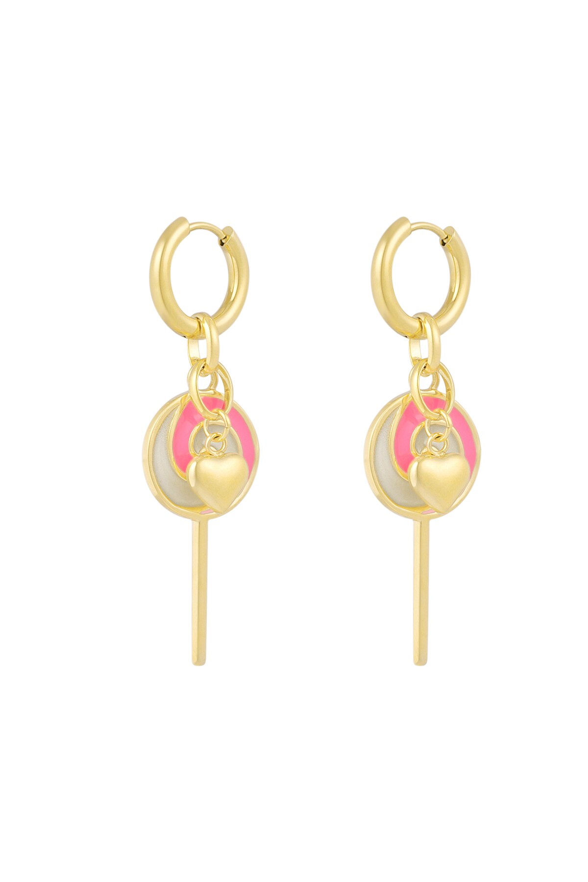 Earrings lollypop love - Gold color h5 