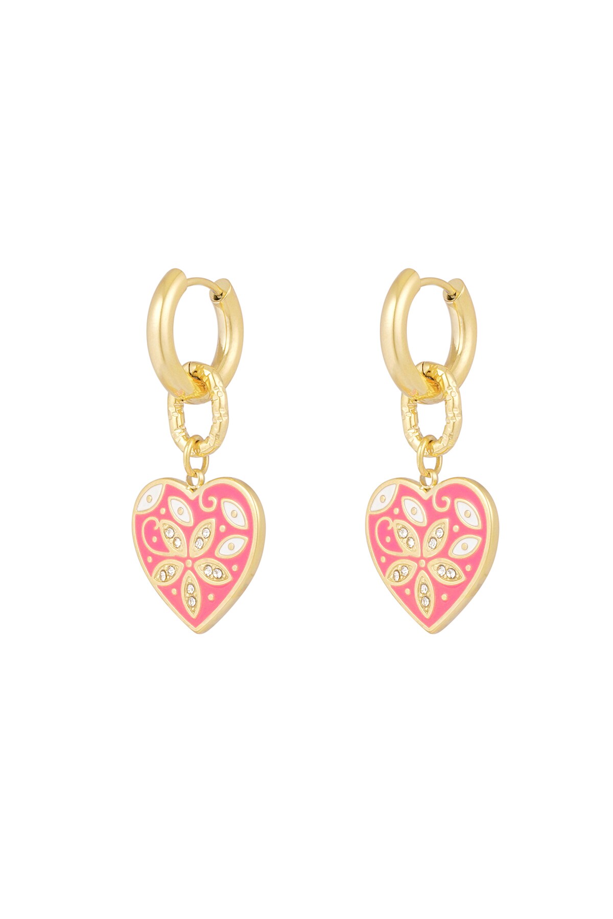 Earrings eyes on you - pink gold 