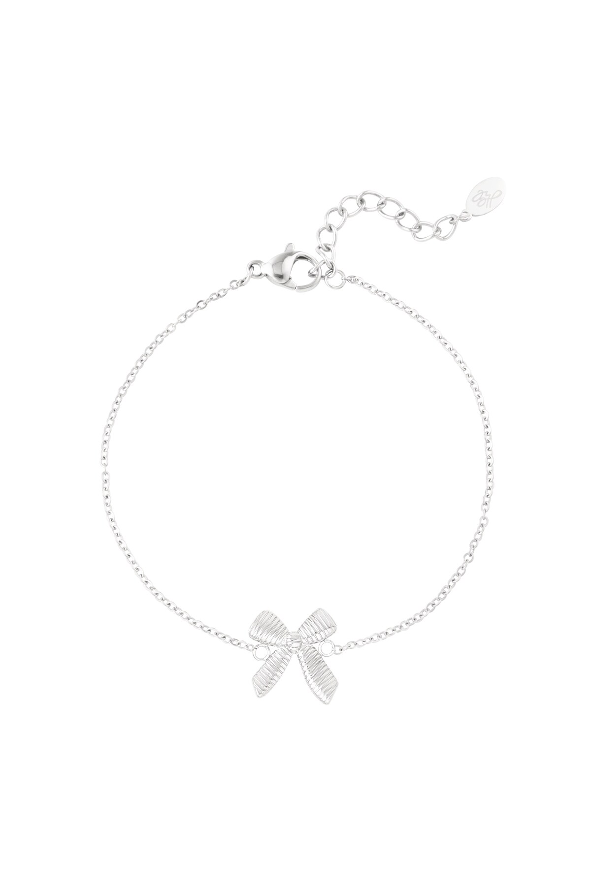 Simple bracelet with bow - Silver color h5 