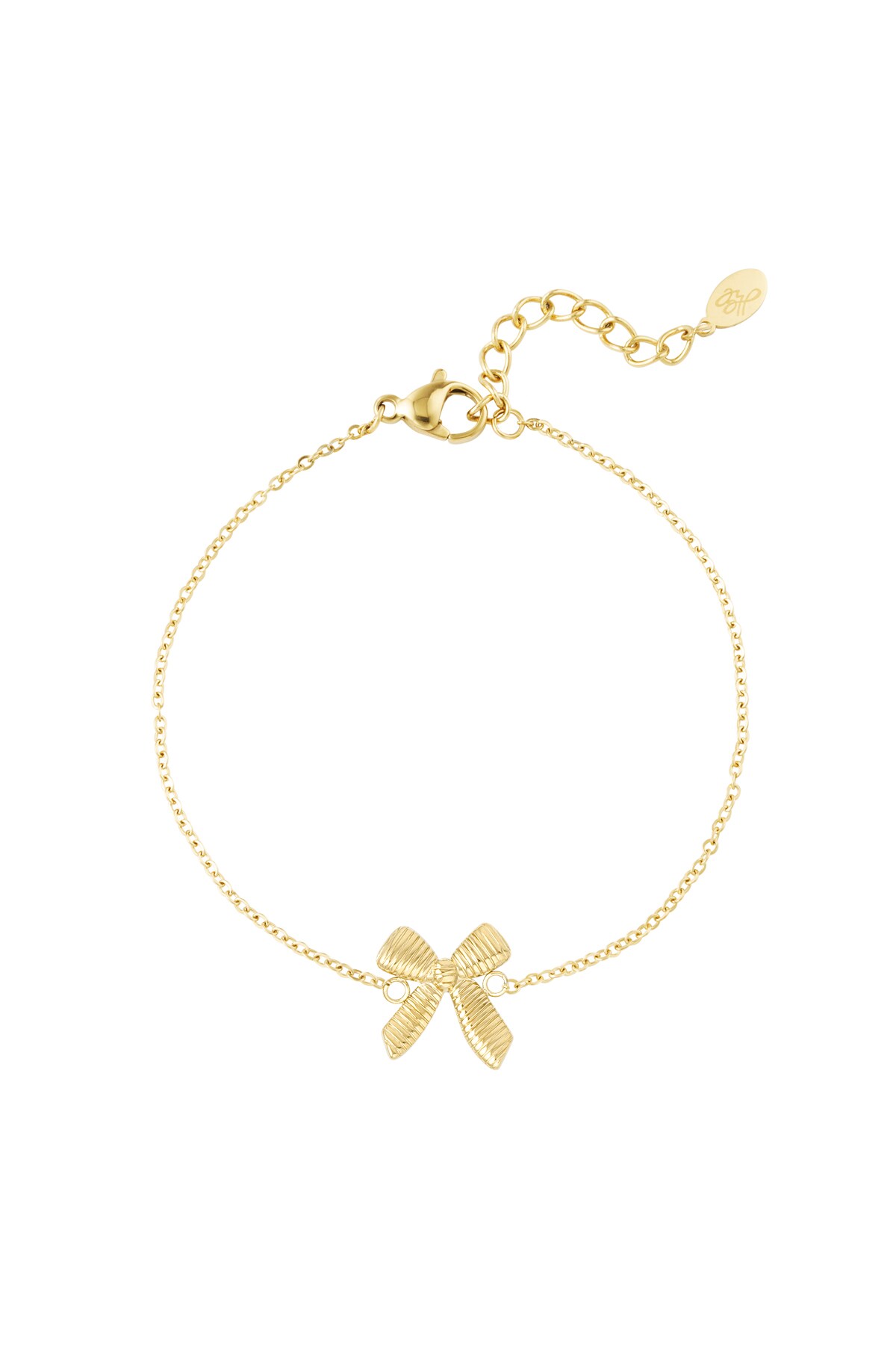 Simple bracelet with bow - Gold color h5 