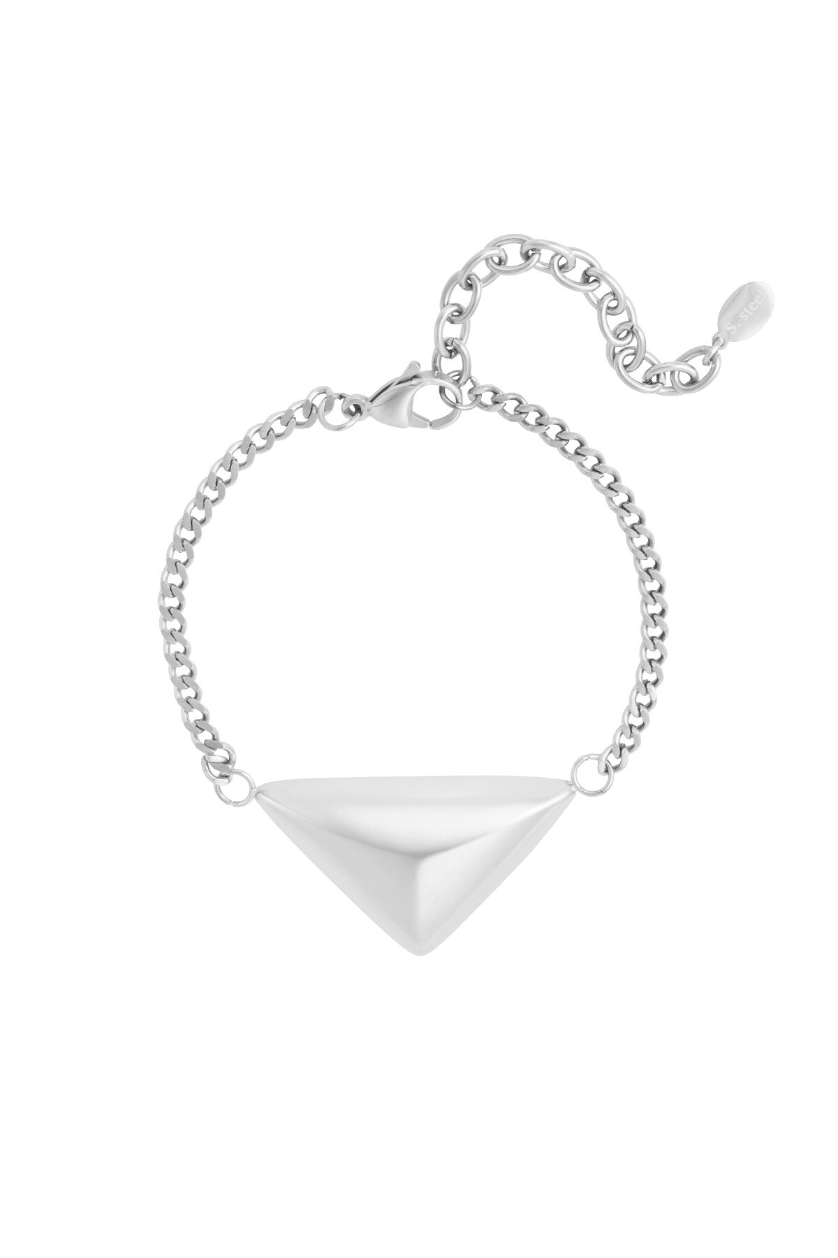 Folded triangle bracelet - Silver color h5 