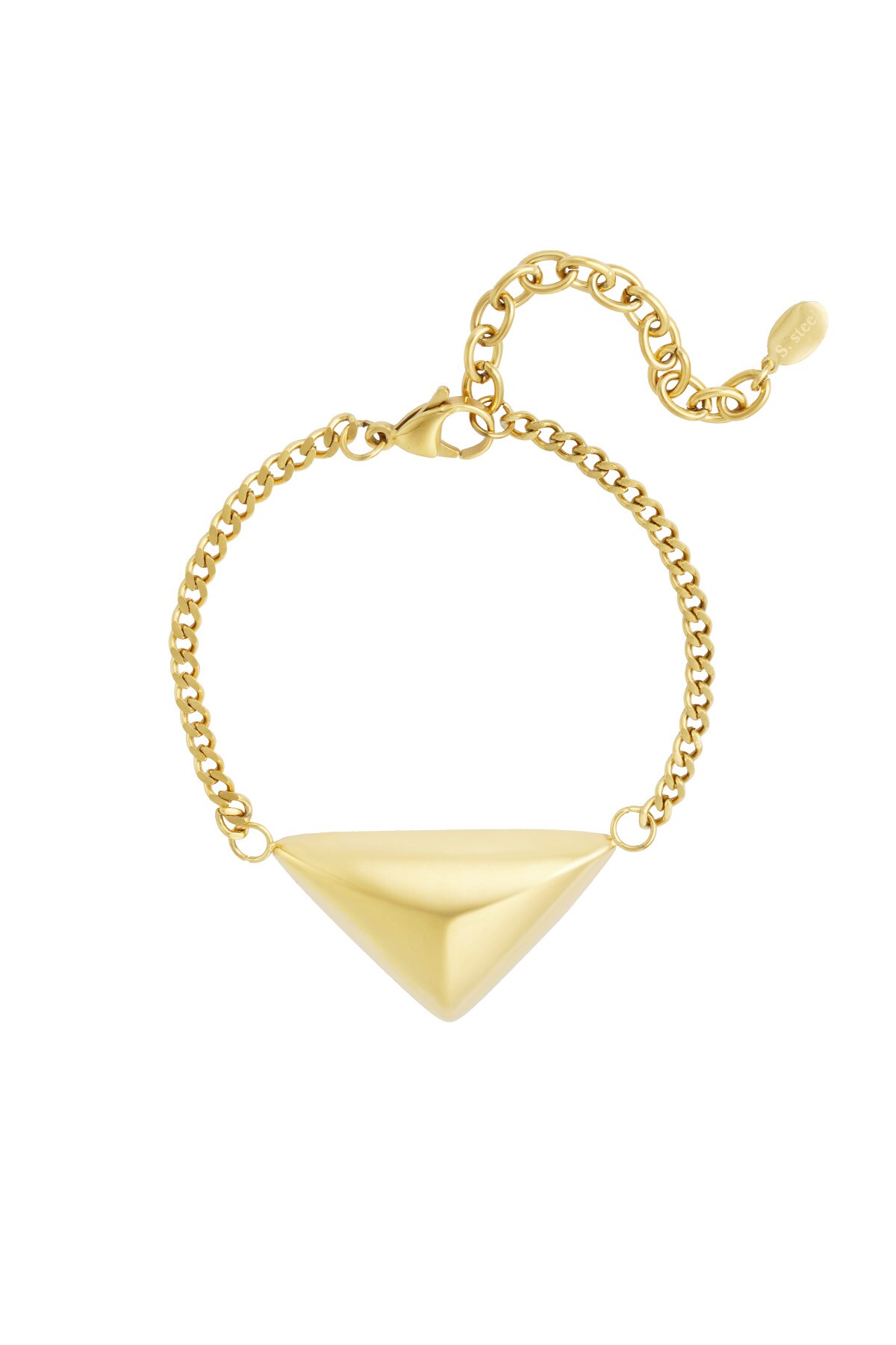 Folded triangle bracelet - Gold color h5 