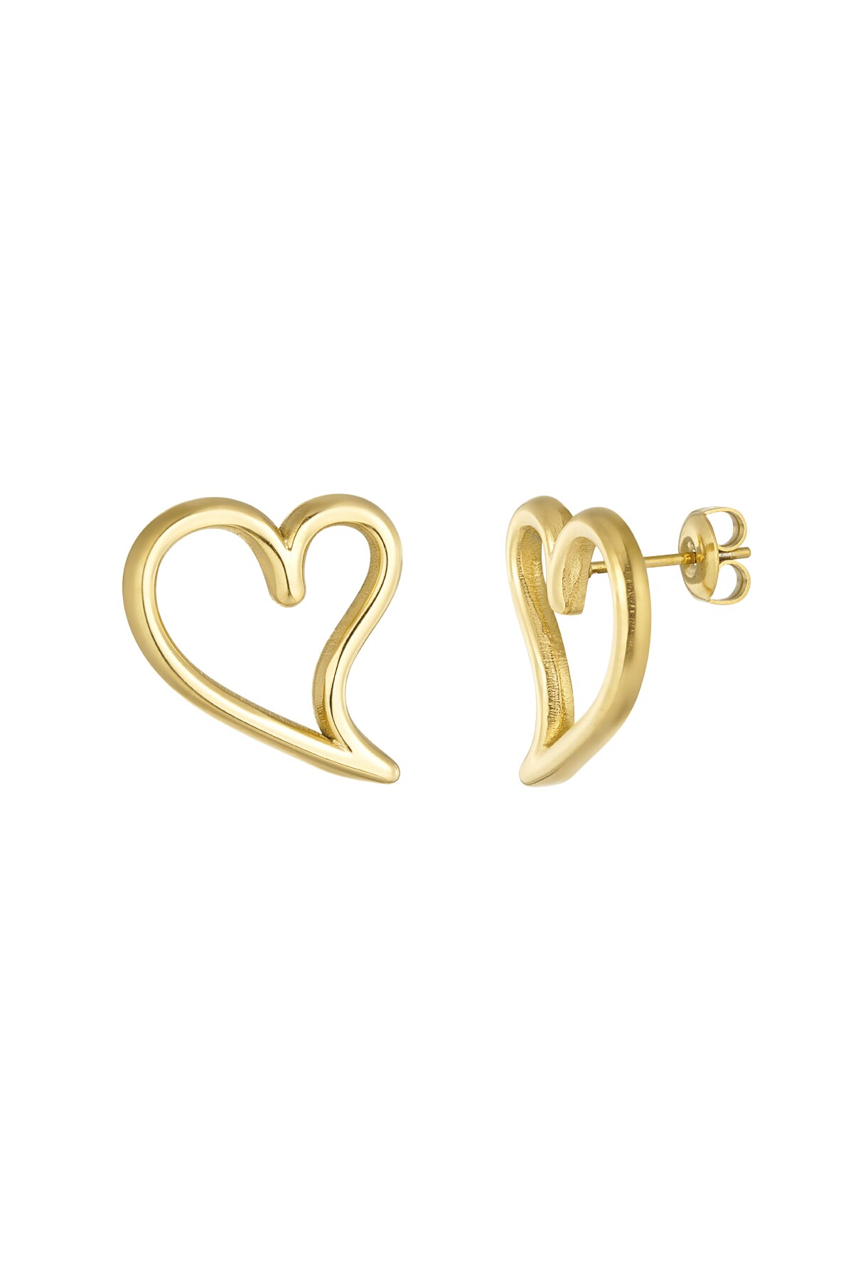 Shaped heart earrings - Gold color h5 