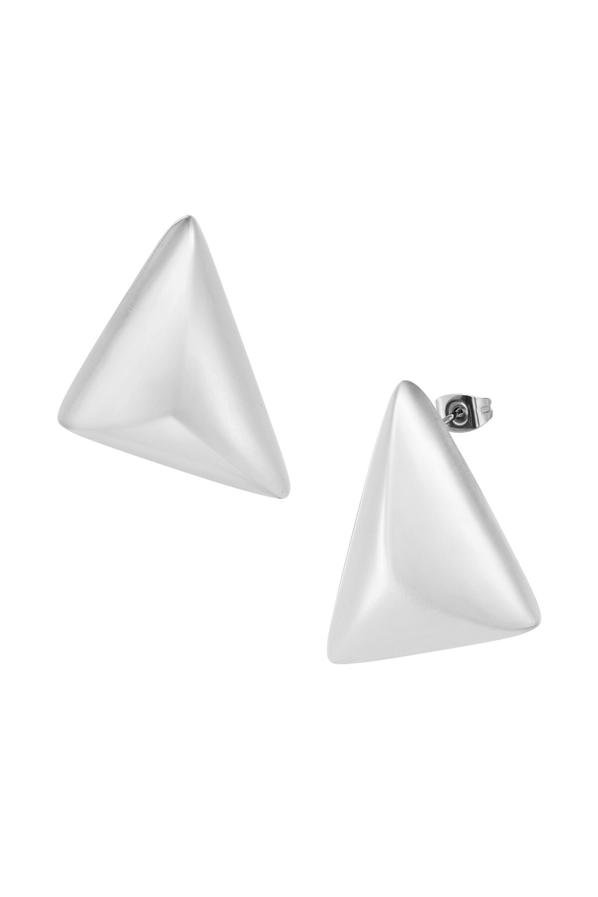 Folded triangle earrings - Silver color h5 Picture3