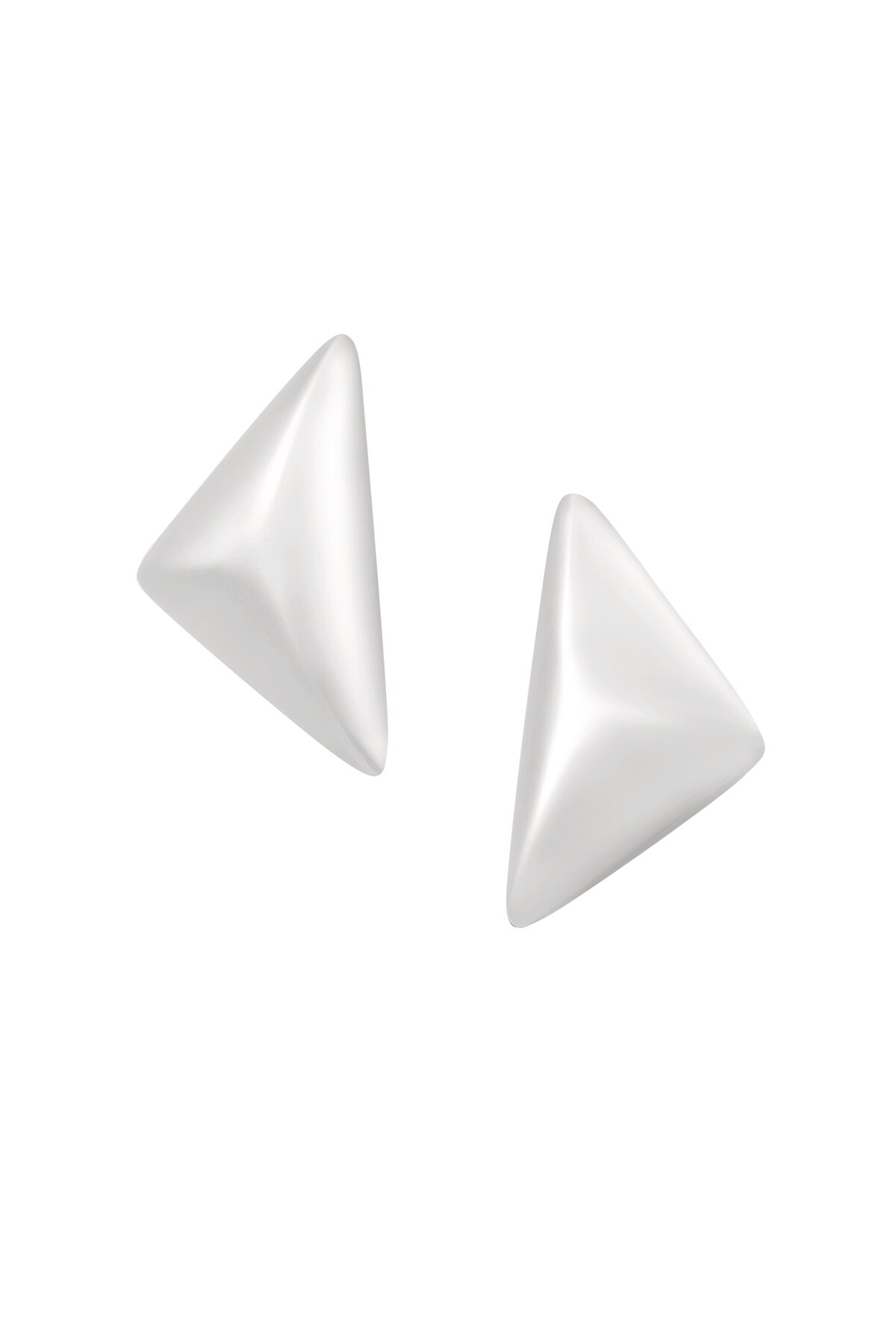 Folded triangle earrings - Silver color h5 