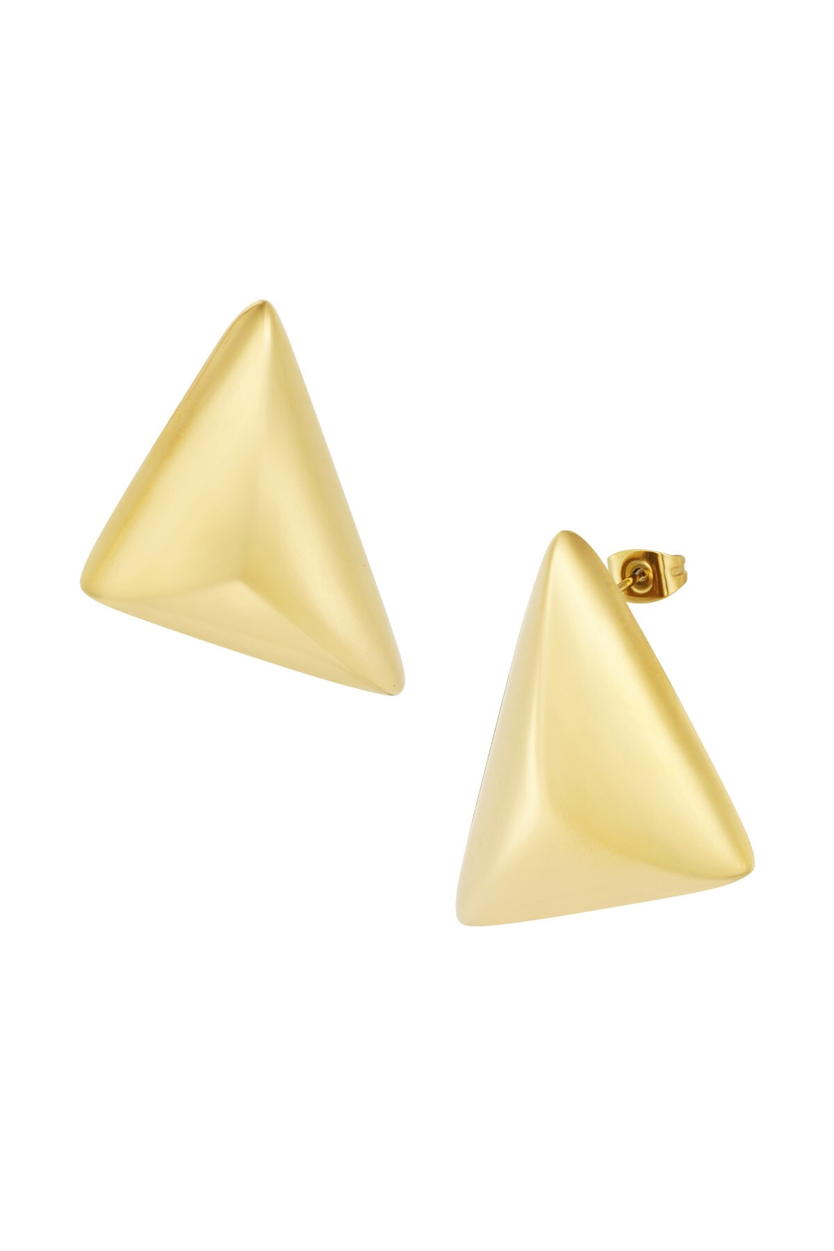 Folded triangle earrings - Gold color h5 Picture3