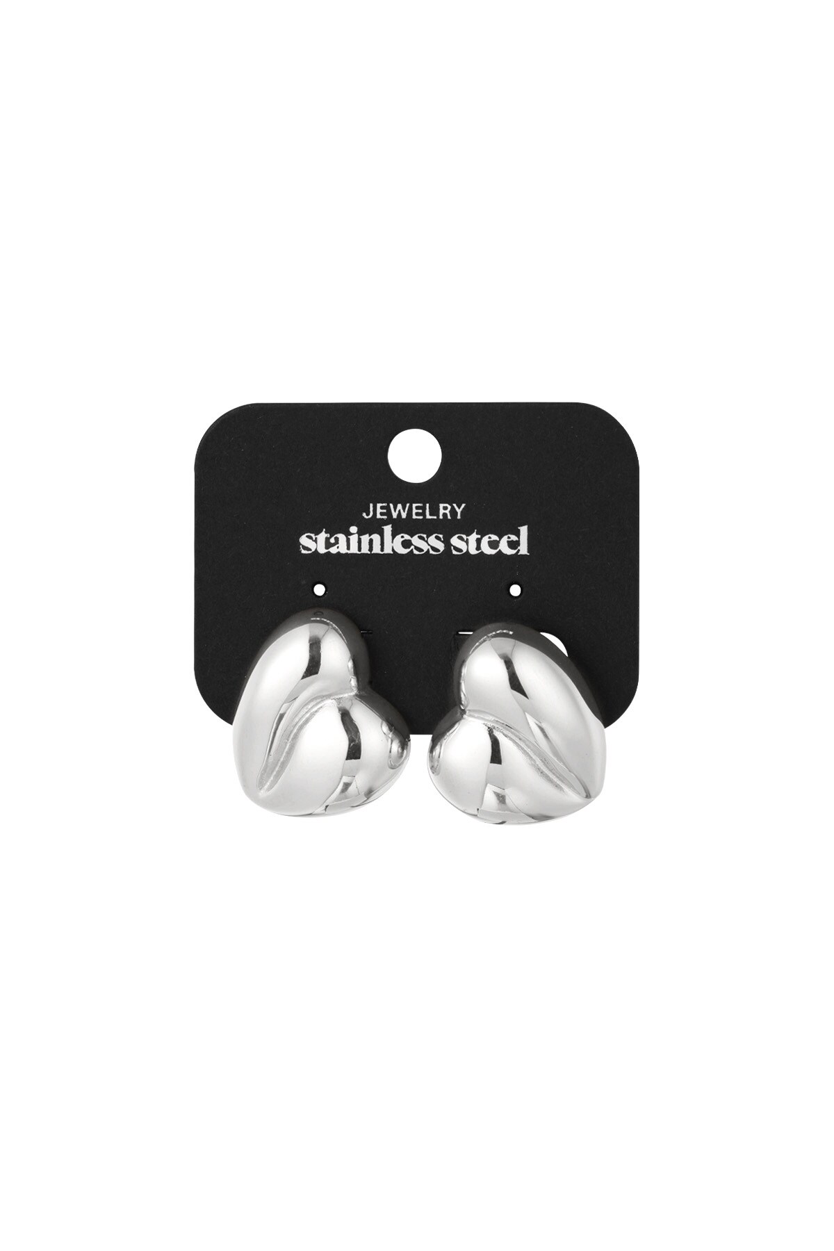 Earrings heart shape - Silver color h5 Picture3