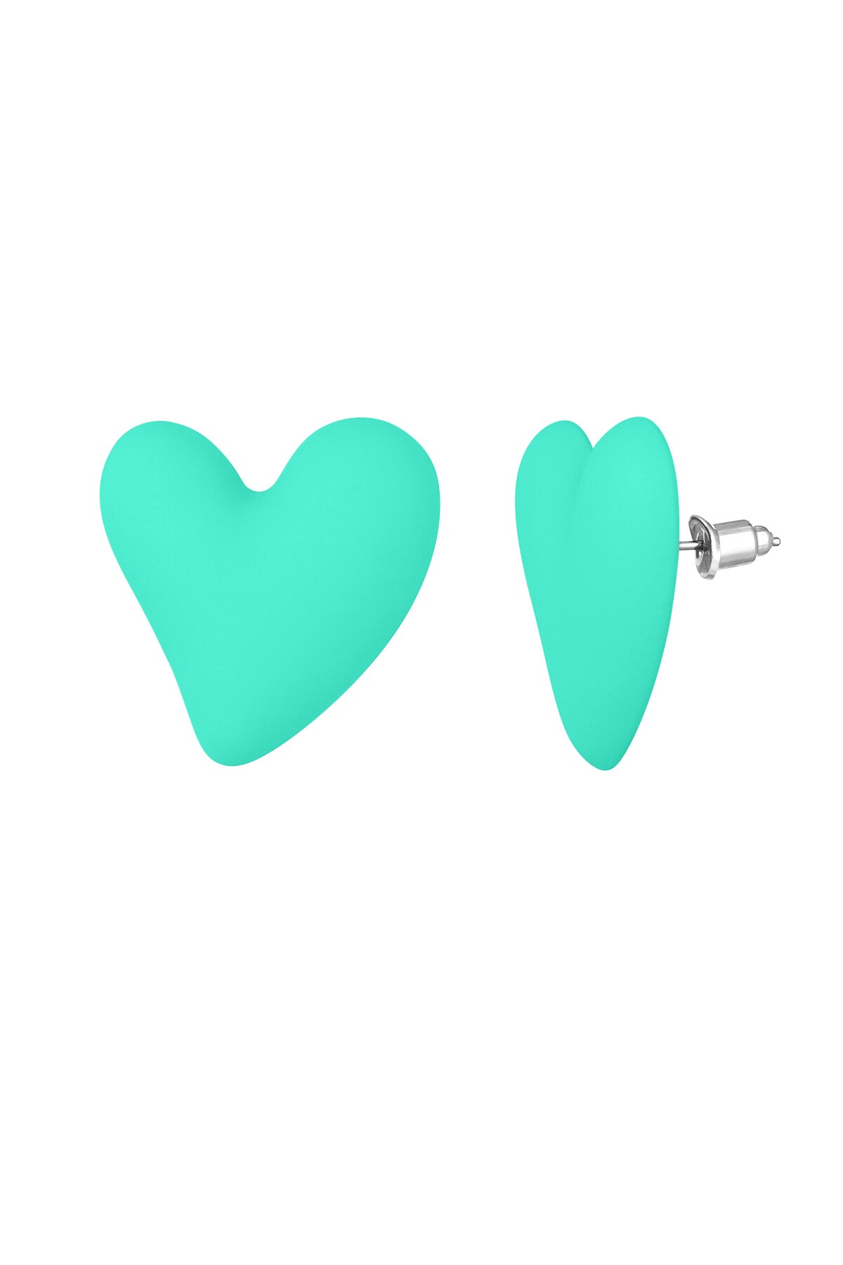 Colorful love earrings - green  