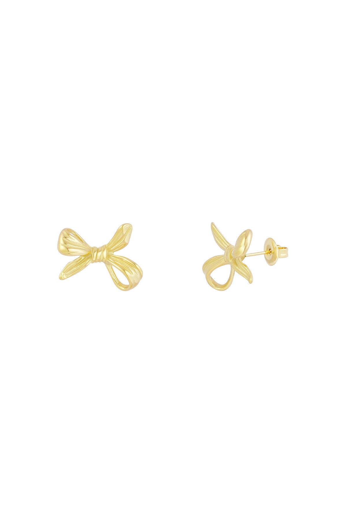 Upside down bow earrings - Gold color h5 