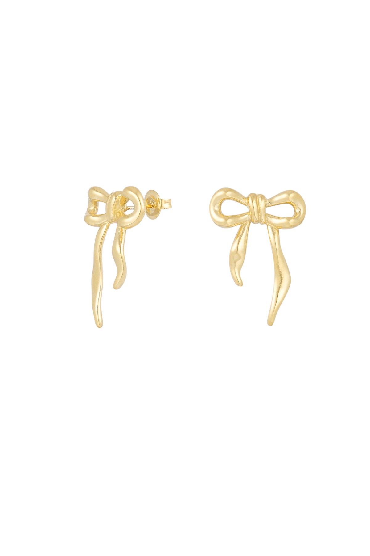 Casual bow earrings - Gold color 